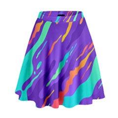 Multicolored-abstract-background High Waist Skirt by Salman4z