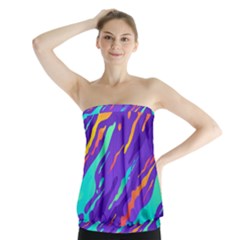 Multicolored-abstract-background Strapless Top by Salman4z