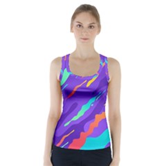 Multicolored-abstract-background Racer Back Sports Top by Salman4z