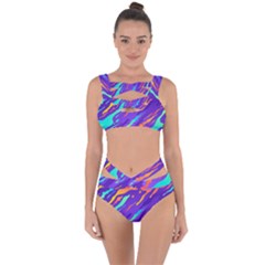 Multicolored-abstract-background Bandaged Up Bikini Set  by Salman4z