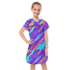 Multicolored-abstract-background Kids  Drop Waist Dress by Salman4z