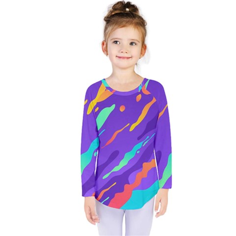 Multicolored-abstract-background Kids  Long Sleeve Tee by Salman4z