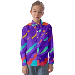 Multicolored-abstract-background Kids  Long Sleeve Shirt by Salman4z