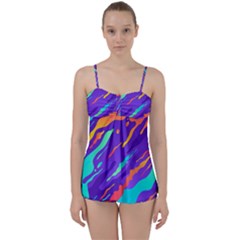 Multicolored-abstract-background Babydoll Tankini Set by Salman4z