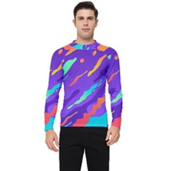 Multicolored-abstract-background Men s Long Sleeve Rash Guard by Salman4z