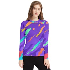 Multicolored-abstract-background Women s Long Sleeve Rash Guard by Salman4z