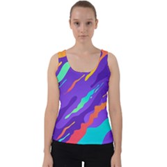 Multicolored-abstract-background Velvet Tank Top by Salman4z