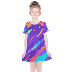 Multicolored-abstract-background Kids  Simple Cotton Dress by Salman4z