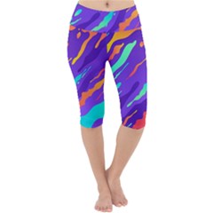 Multicolored-abstract-background Lightweight Velour Cropped Yoga Leggings by Salman4z