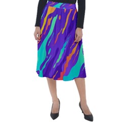 Multicolored-abstract-background Classic Velour Midi Skirt  by Salman4z