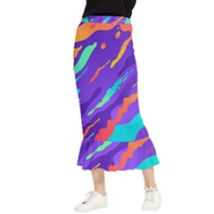 Multicolored-abstract-background Maxi Fishtail Chiffon Skirt by Salman4z