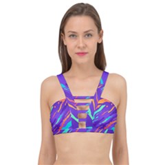 Multicolored-abstract-background Cage Up Bikini Top by Salman4z