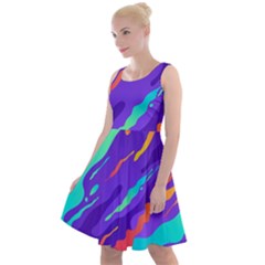 Multicolored-abstract-background Knee Length Skater Dress by Salman4z