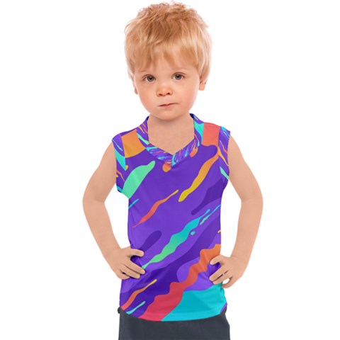 Multicolored-abstract-background Kids  Sport Tank Top by Salman4z