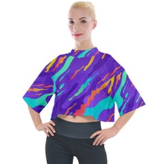 Multicolored-abstract-background Mock Neck Tee by Salman4z