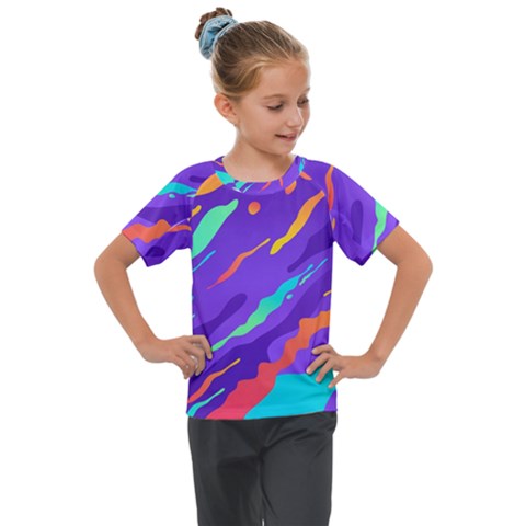 Multicolored-abstract-background Kids  Mesh Piece Tee by Salman4z