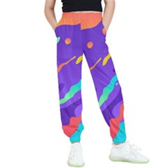 Multicolored-abstract-background Kids  Elastic Waist Pants by Salman4z