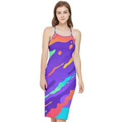 Multicolored-abstract-background Bodycon Cross Back Summer Dress by Salman4z