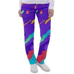 Multicolored-abstract-background Women s Casual Pants by Salman4z