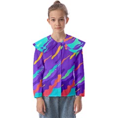 Multicolored-abstract-background Kids  Peter Pan Collar Blouse by Salman4z