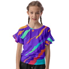 Multicolored-abstract-background Kids  Cut Out Flutter Sleeves by Salman4z