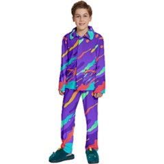 Multicolored-abstract-background Kids  Long Sleeve Velvet Pajamas Set by Salman4z