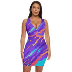 Multicolored-abstract-background Draped Bodycon Dress by Salman4z