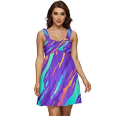 Multicolored-abstract-background Ruffle Strap Babydoll Chiffon Dress by Salman4z