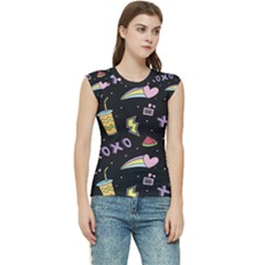 Cute-girl-things-seamless-background Women s Raglan Cap Sleeve Tee by Salman4z