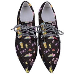 Cute-girl-things-seamless-background Pointed Oxford Shoes by Salman4z