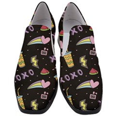 Cute-girl-things-seamless-background Women Slip On Heel Loafers by Salman4z