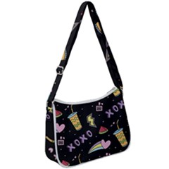 Cute-girl-things-seamless-background Zip Up Shoulder Bag by Salman4z