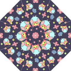 Owl-stars-pattern-background Hook Handle Umbrellas (large) by Salman4z