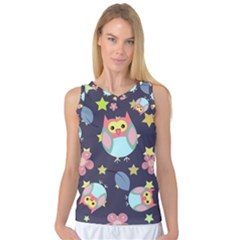 Owl-stars-pattern-background Women s Basketball Tank Top by Salman4z