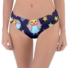 Owl-stars-pattern-background Reversible Classic Bikini Bottoms by Salman4z