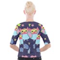 Owl-stars-pattern-background Cropped Button Cardigan View2