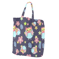 Owl-stars-pattern-background Giant Grocery Tote by Salman4z