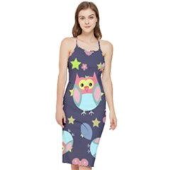 Owl-stars-pattern-background Bodycon Cross Back Summer Dress