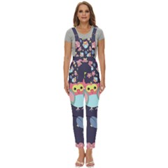 Owl-stars-pattern-background Women s Pinafore Overalls Jumpsuit by Salman4z