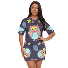 Owl-stars-pattern-background Just Threw It On Dress by Salman4z