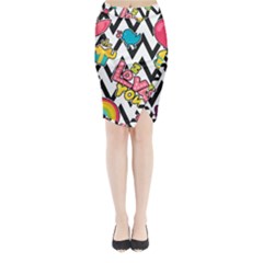 Vector-romantic-love-seamless-pattern Midi Wrap Pencil Skirt by Salman4z