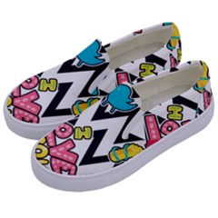 Vector-romantic-love-seamless-pattern Kids  Canvas Slip Ons by Salman4z