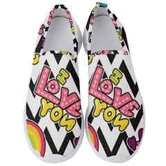 Vector-romantic-love-seamless-pattern Men s Slip On Sneakers by Salman4z