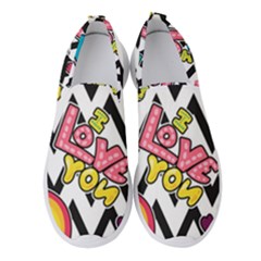 Vector-romantic-love-seamless-pattern Women s Slip On Sneakers by Salman4z