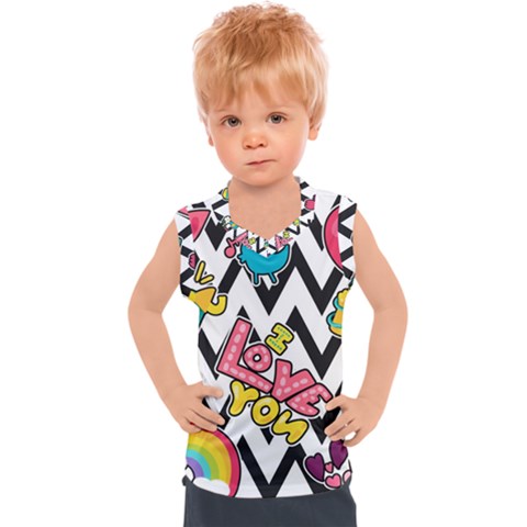 Vector-romantic-love-seamless-pattern Kids  Sport Tank Top by Salman4z