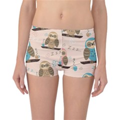 Seamless-pattern-owls-dream-cute-style-pajama-fabric Reversible Boyleg Bikini Bottoms by Salman4z