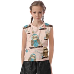 Seamless-pattern-owls-dream-cute-style-pajama-fabric Kids  Raglan Cap Sleeve Tee by Salman4z