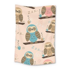 Seamless-pattern-owls-dream-cute-style-pajama-fabric Small Tapestry by Salman4z