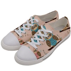 Seamless-pattern-owls-dream-cute-style-pajama-fabric Men s Low Top Canvas Sneakers by Salman4z