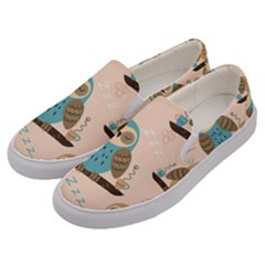 Seamless-pattern-owls-dream-cute-style-pajama-fabric Men s Canvas Slip Ons by Salman4z